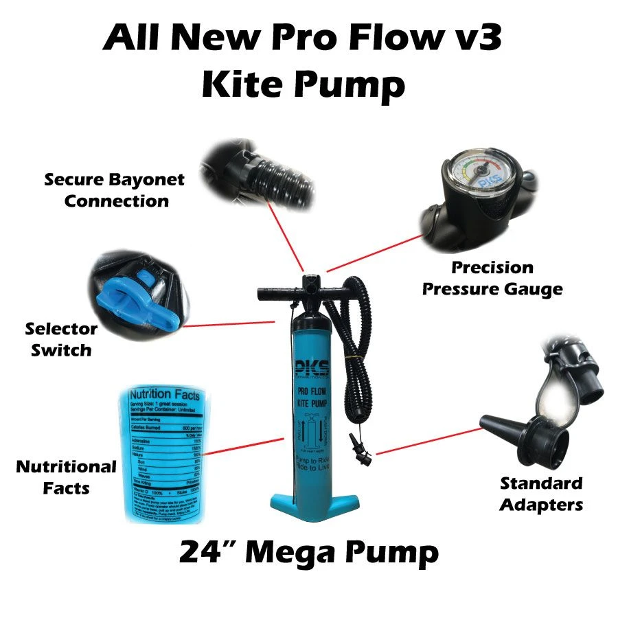 PKS Pro Flow V3 XL Kite Pump With PSI Meter 24" Discounts Apply ! 4 PKS Pro Flow V3 XL Kite Pump With PSI Meter 24" Discounts Apply ! - Image 4