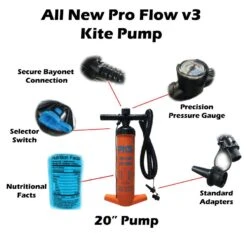 PKS Pro Flow V3 Large Kite & Wing Pump With PSI Meter 20" Discounts Apply ! -DriftRide Store pks 2020 pro flow v3 pump 4